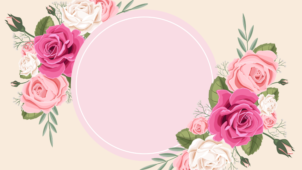 Round Floral Frame Background Template