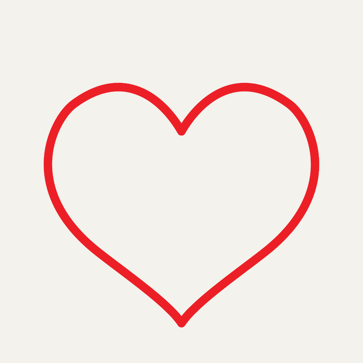 Red Heart Outline Vector Template