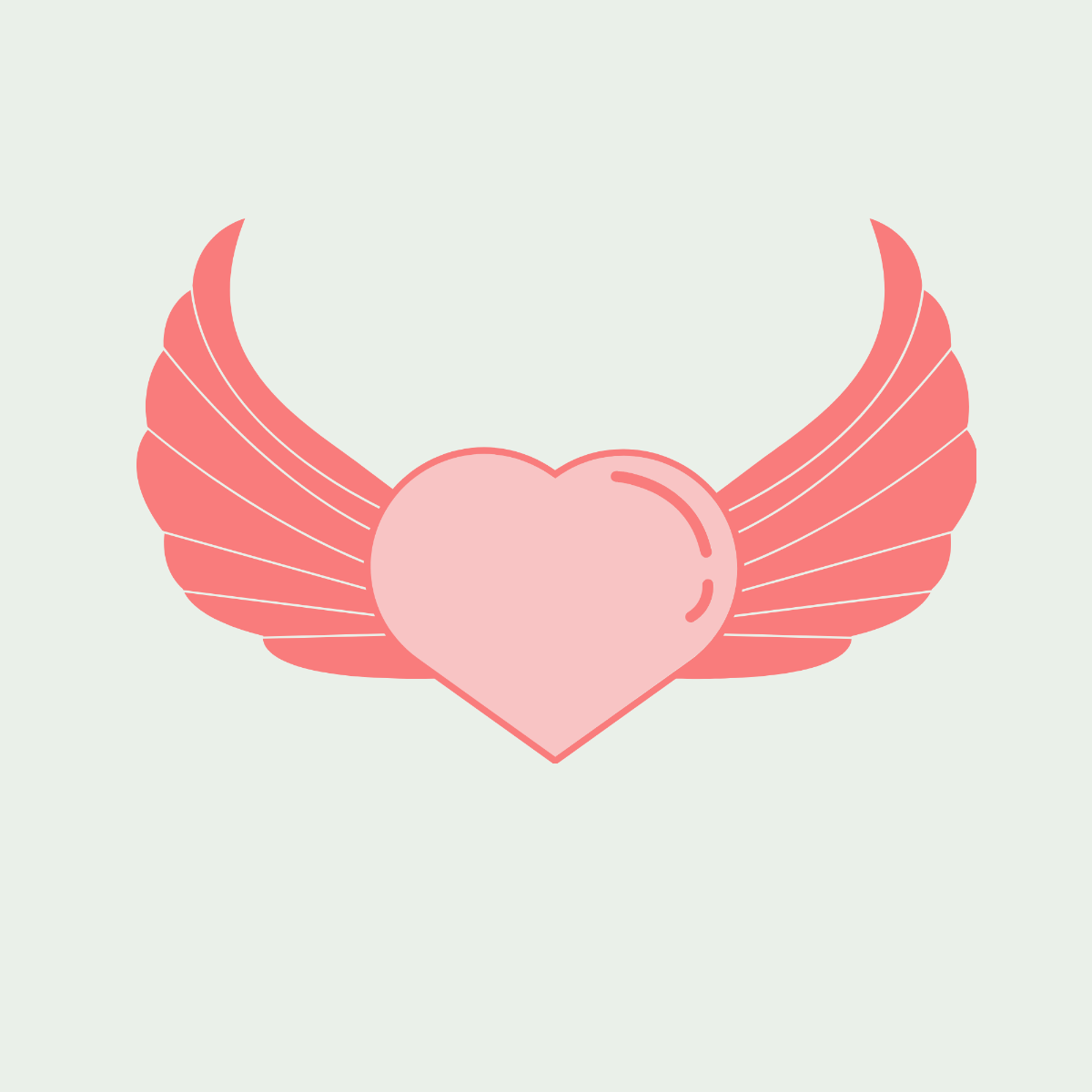 Heart Wings Vector Template