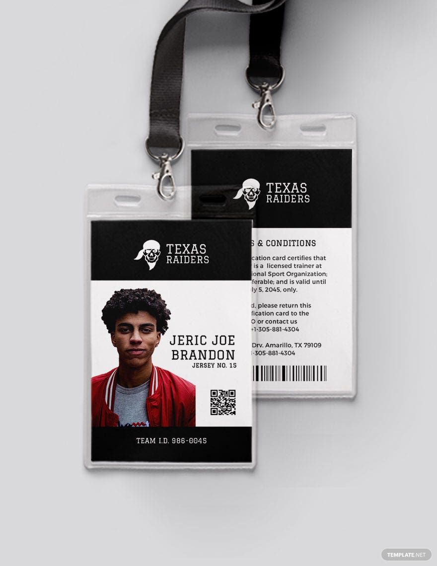 Simple sports ID Card Template