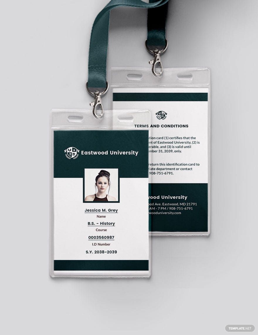 Free Simple Student ID Card Template