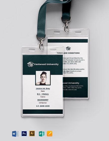 FREE Student ID Card Template - Word (DOC) | PSD | InDesign | Apple ...