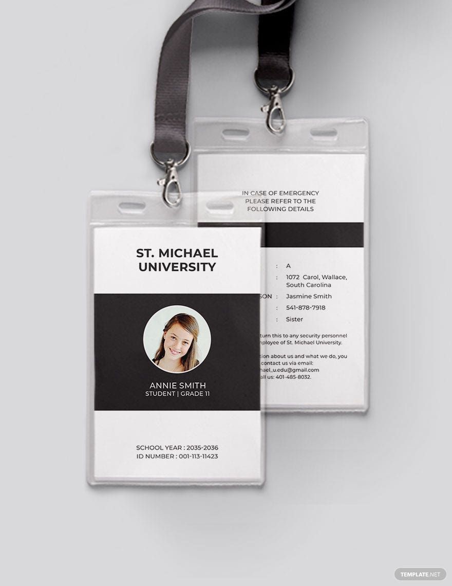Simple University ID Card Template