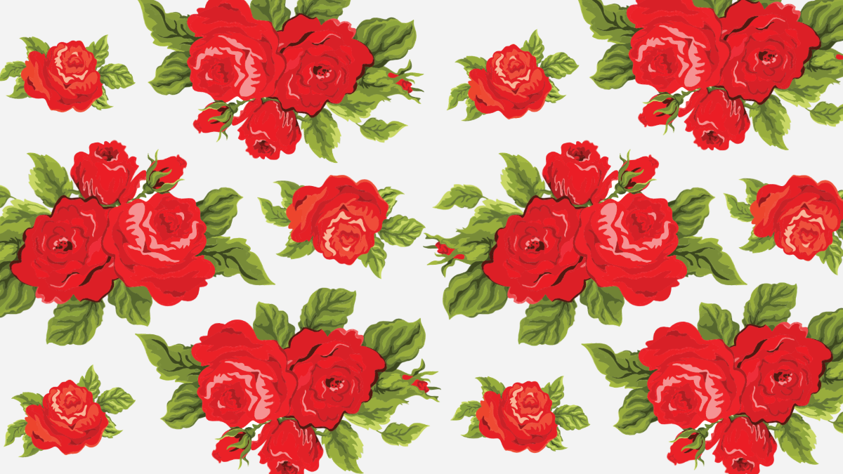Red Floral Background Template