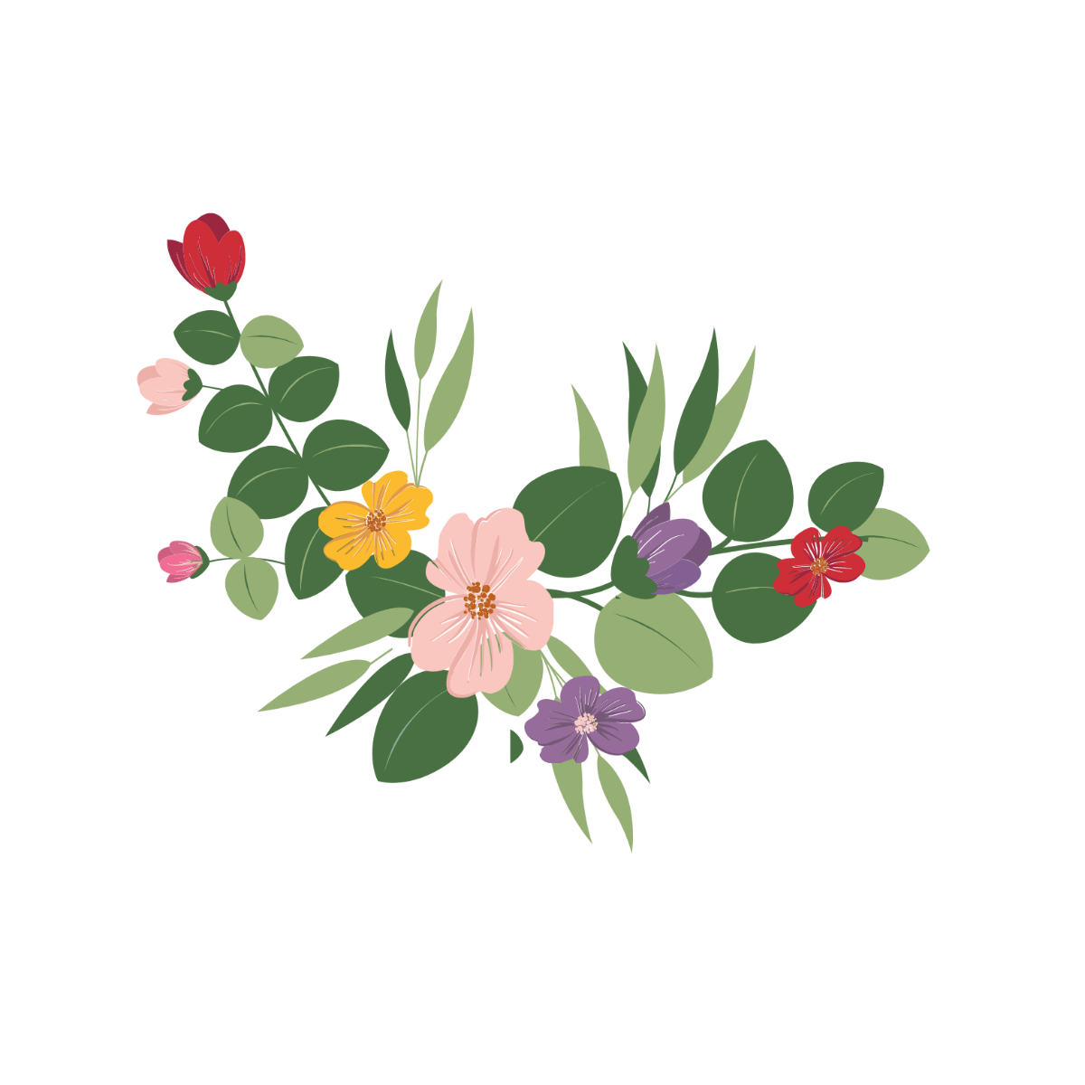 Free Colorful Floral Vector Template