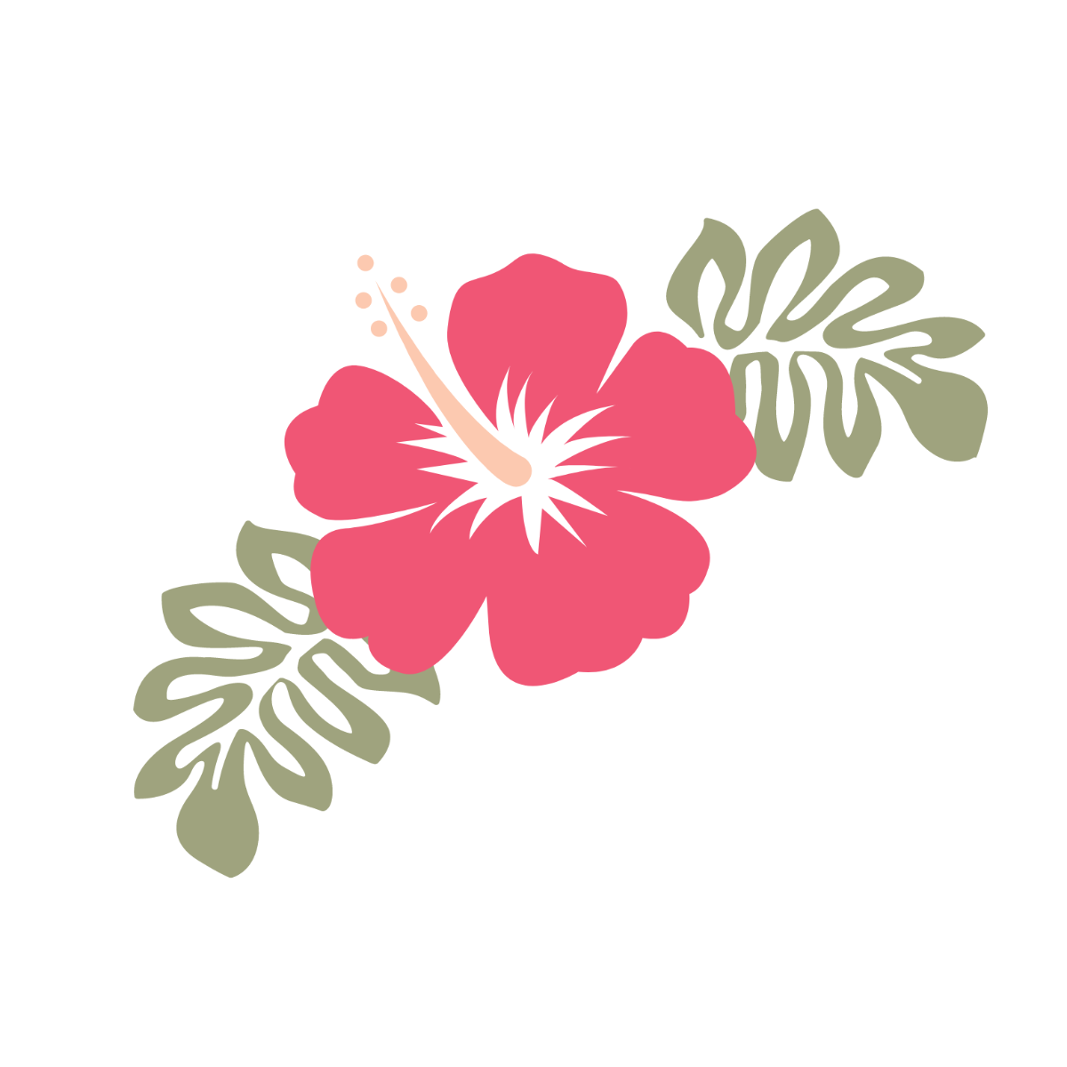 Hawaiian Floral Vector Template
