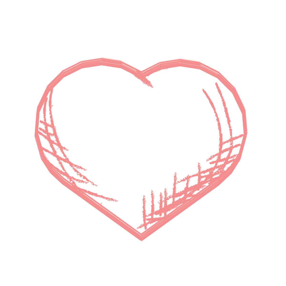 Heart Outline Sketch Vector Template