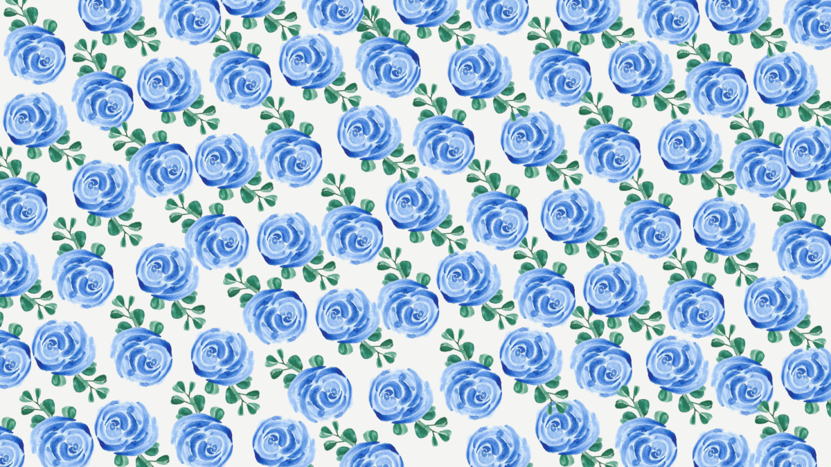 Seamless Blue Floral Background Template