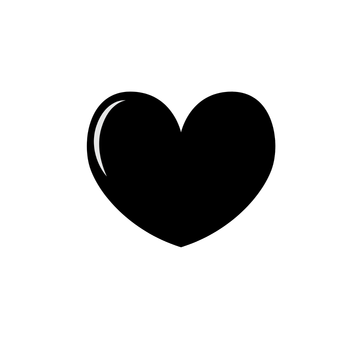 Black Heart Silhouette Template