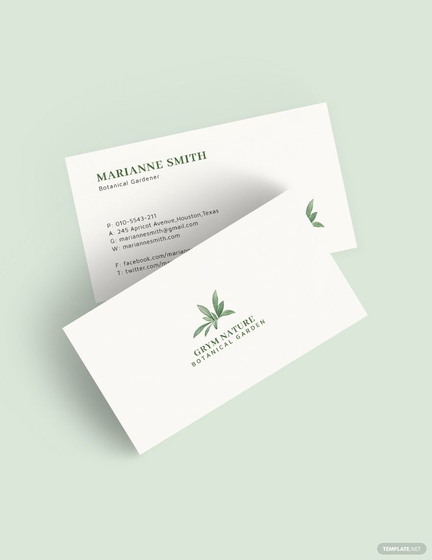 Botanical Garden Business Card Template