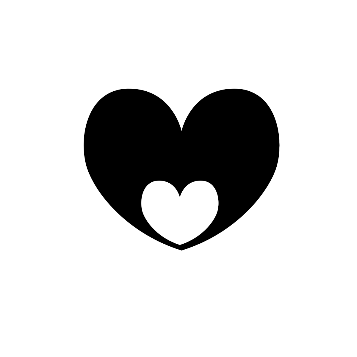Black and White Heart Silhouette