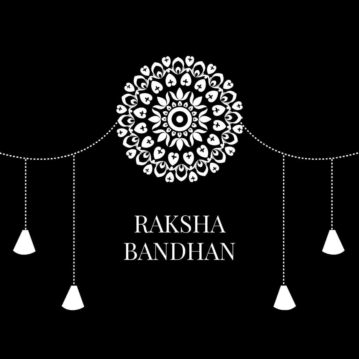 Black And White Raksha Bandhan Clipart Template