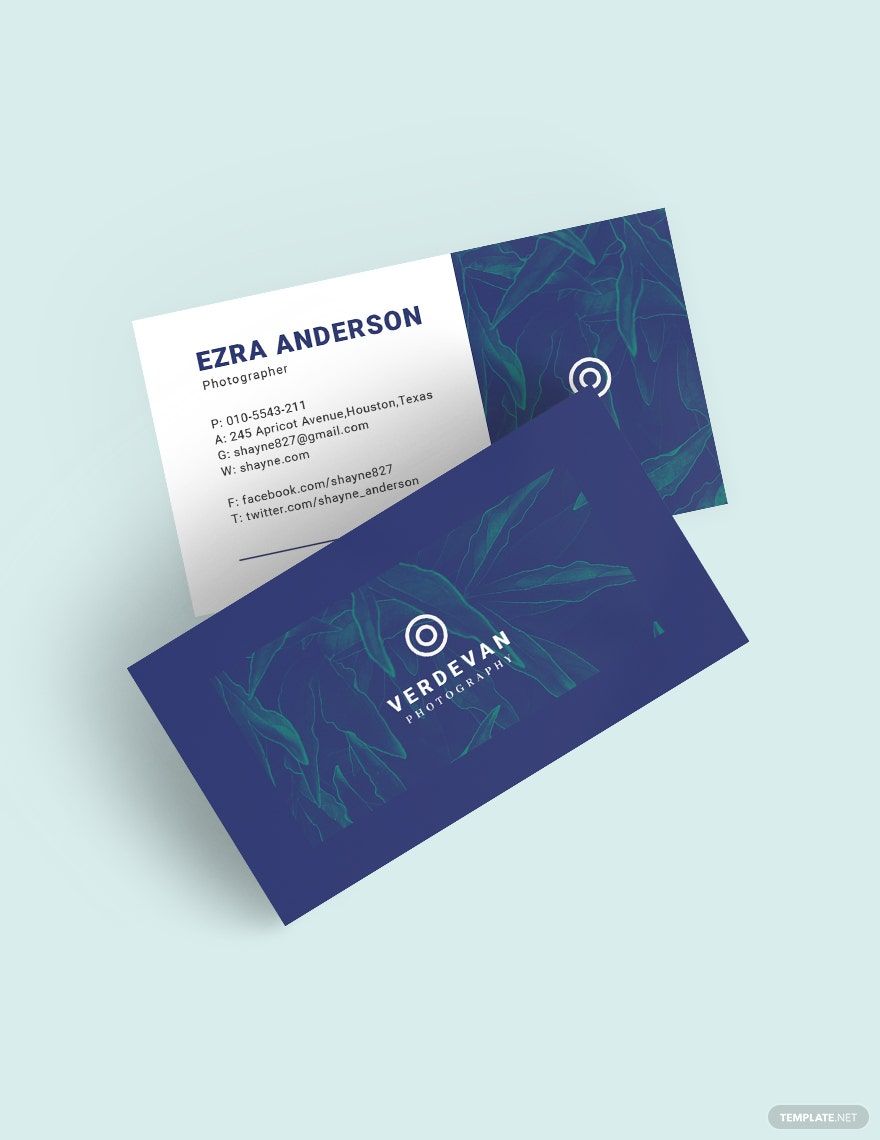 Business Cards for Photographer Template
