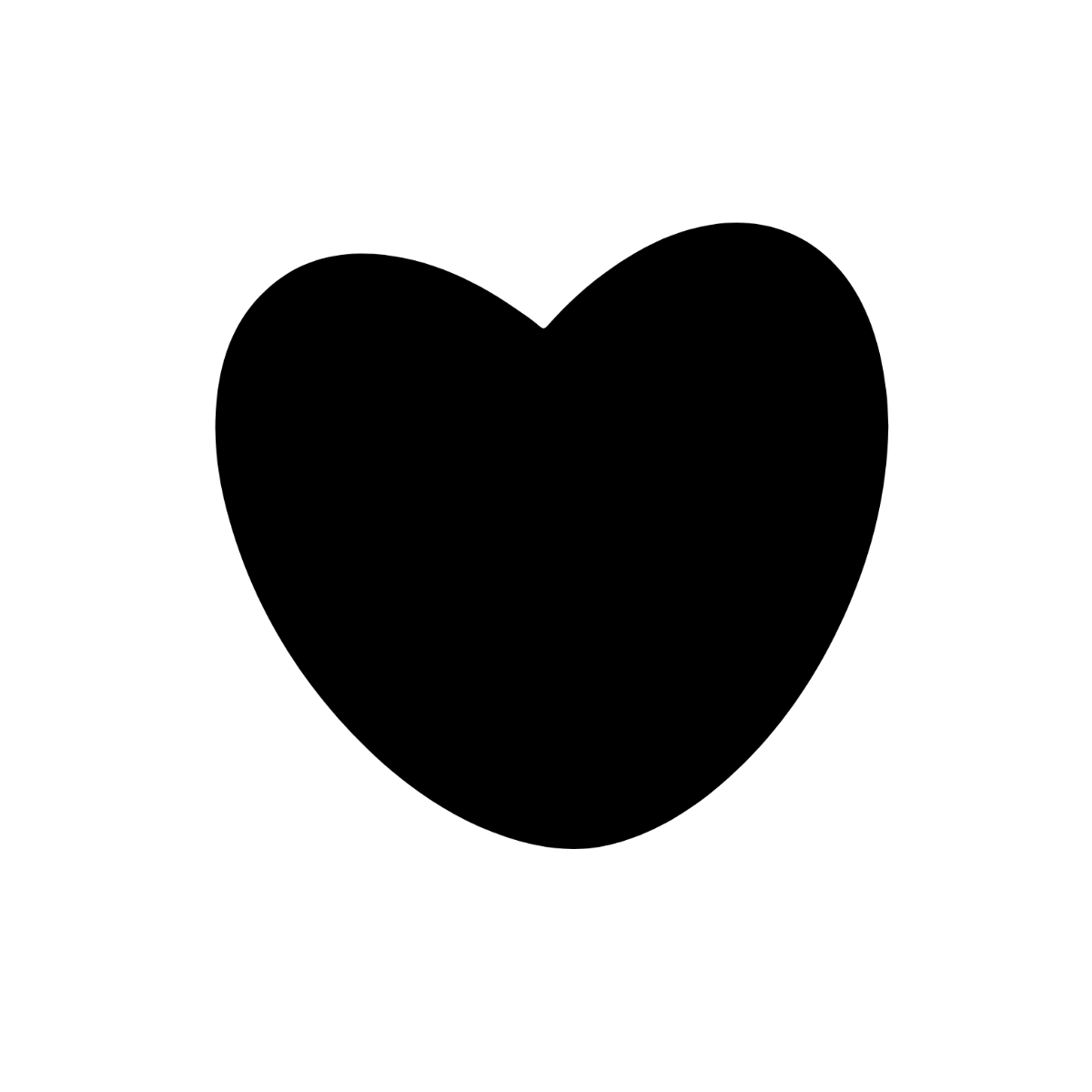 Black Love Heart Silhouette