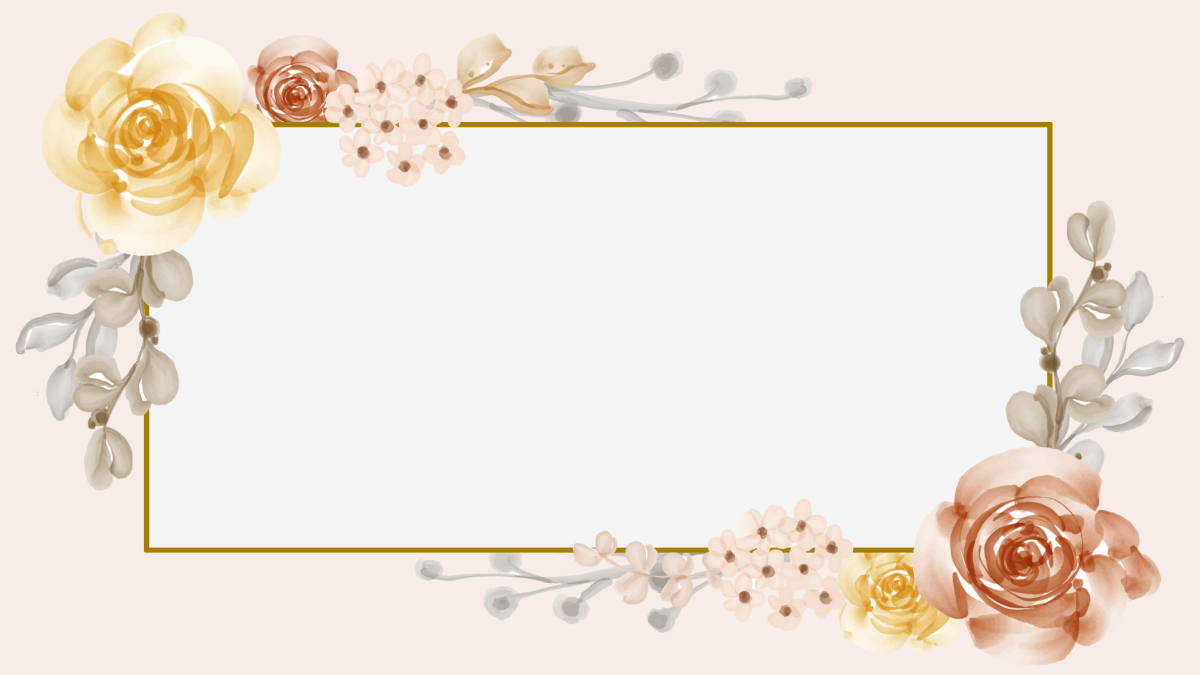 Watercolor Floral Border Background Template