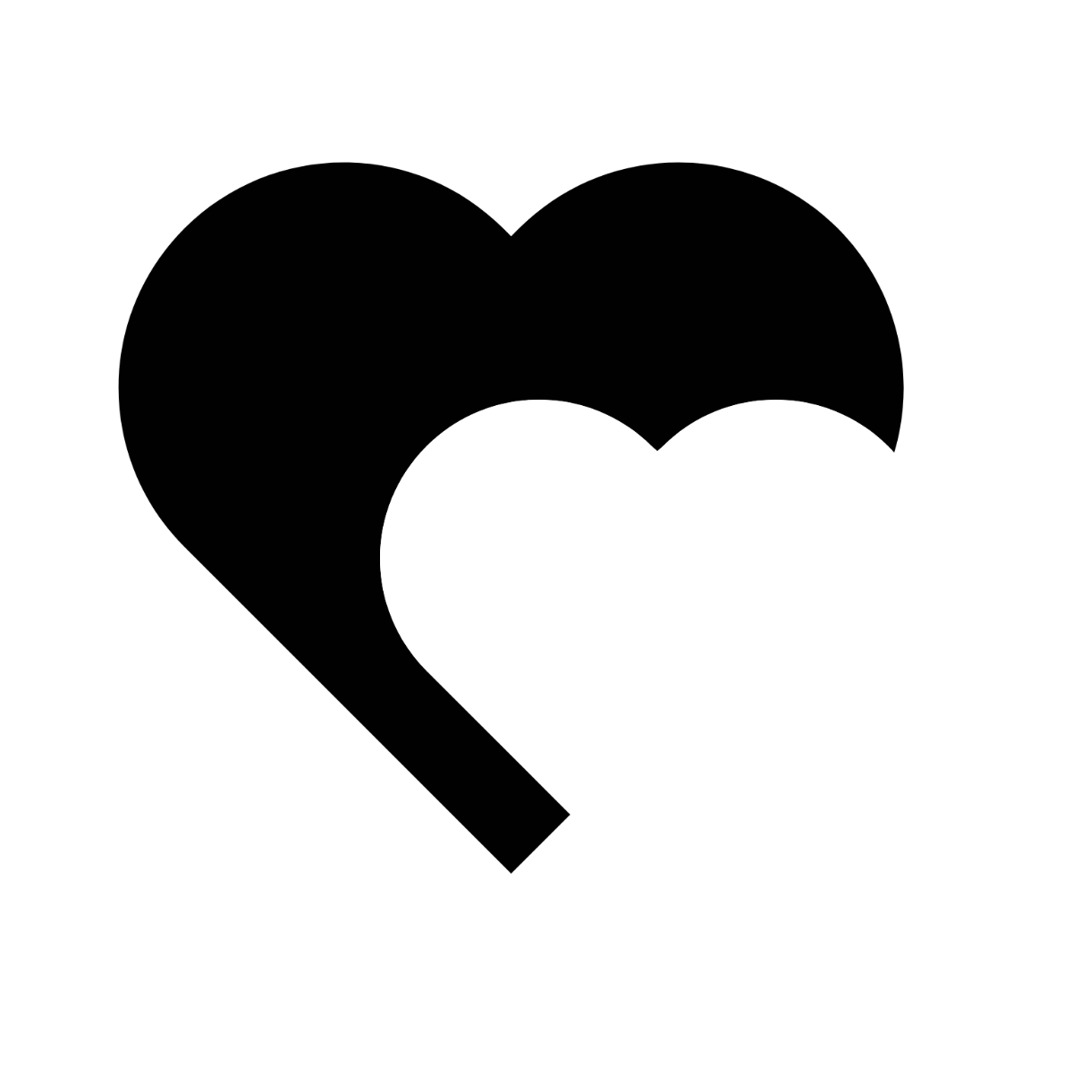 Double Heart Clipart Black and White