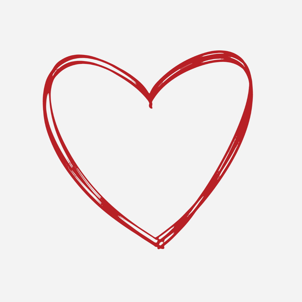Free Red Heart Outline Clipart Template