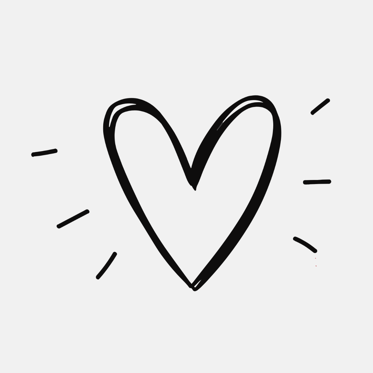 Free Black Heart Outline Clipart Template
