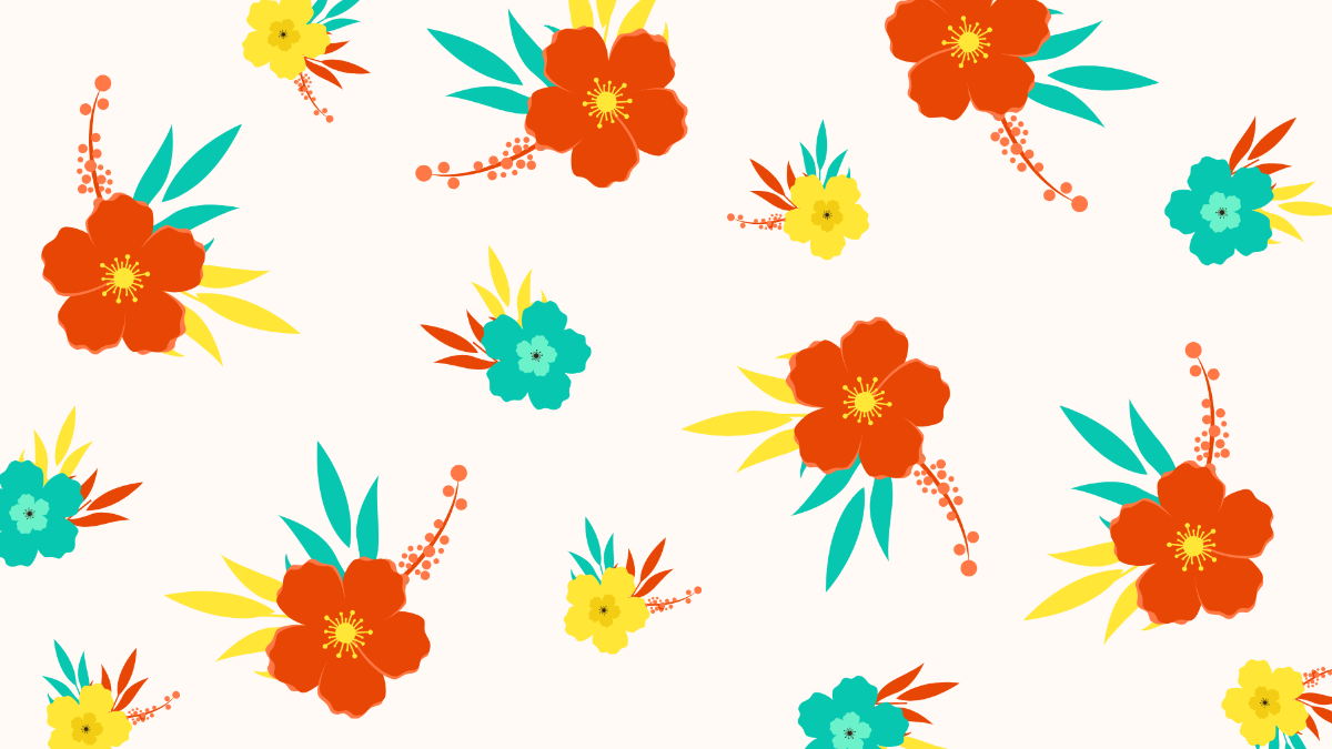 Colorful Summer Floral Background Template