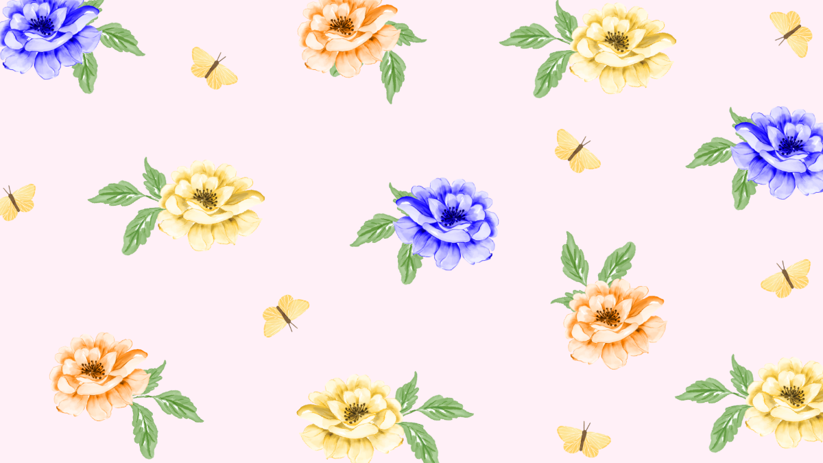 Watercolor Summer Floral Background Template
