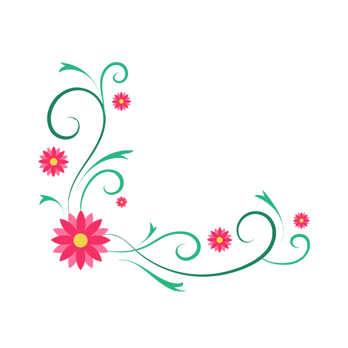 Free Corner Floral Pattern Vector Template
