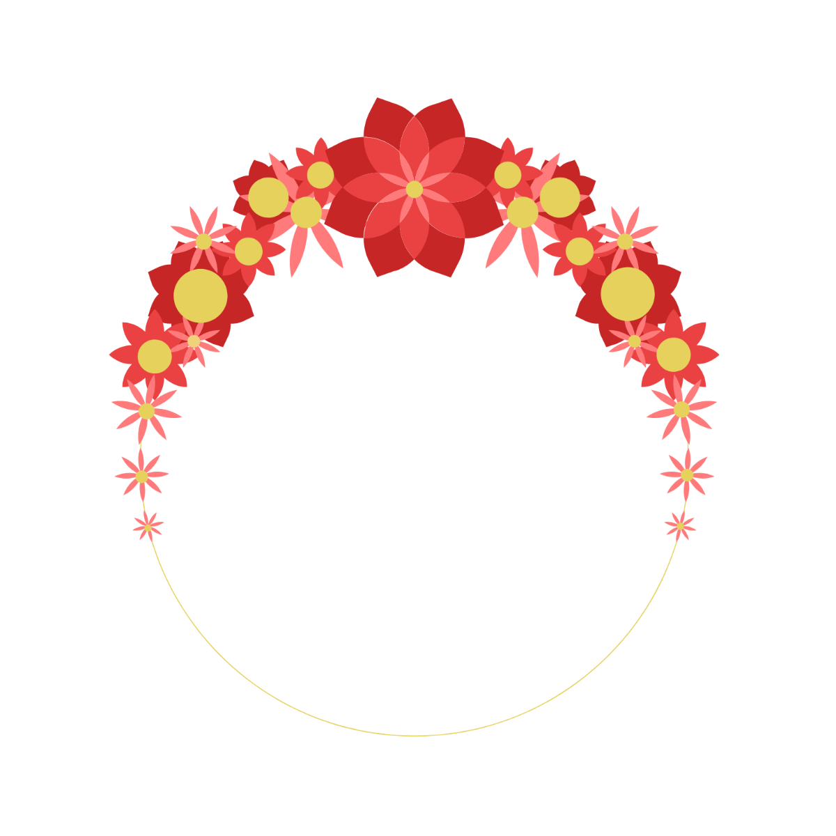 Floral Decorative Round Vector Template