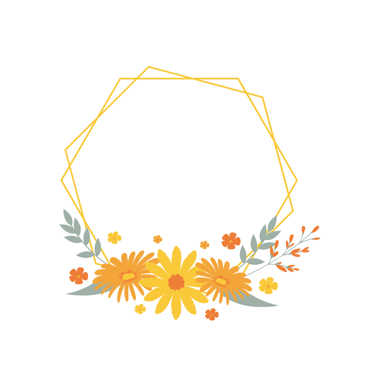 Free Floral Gold Frame Vector Template