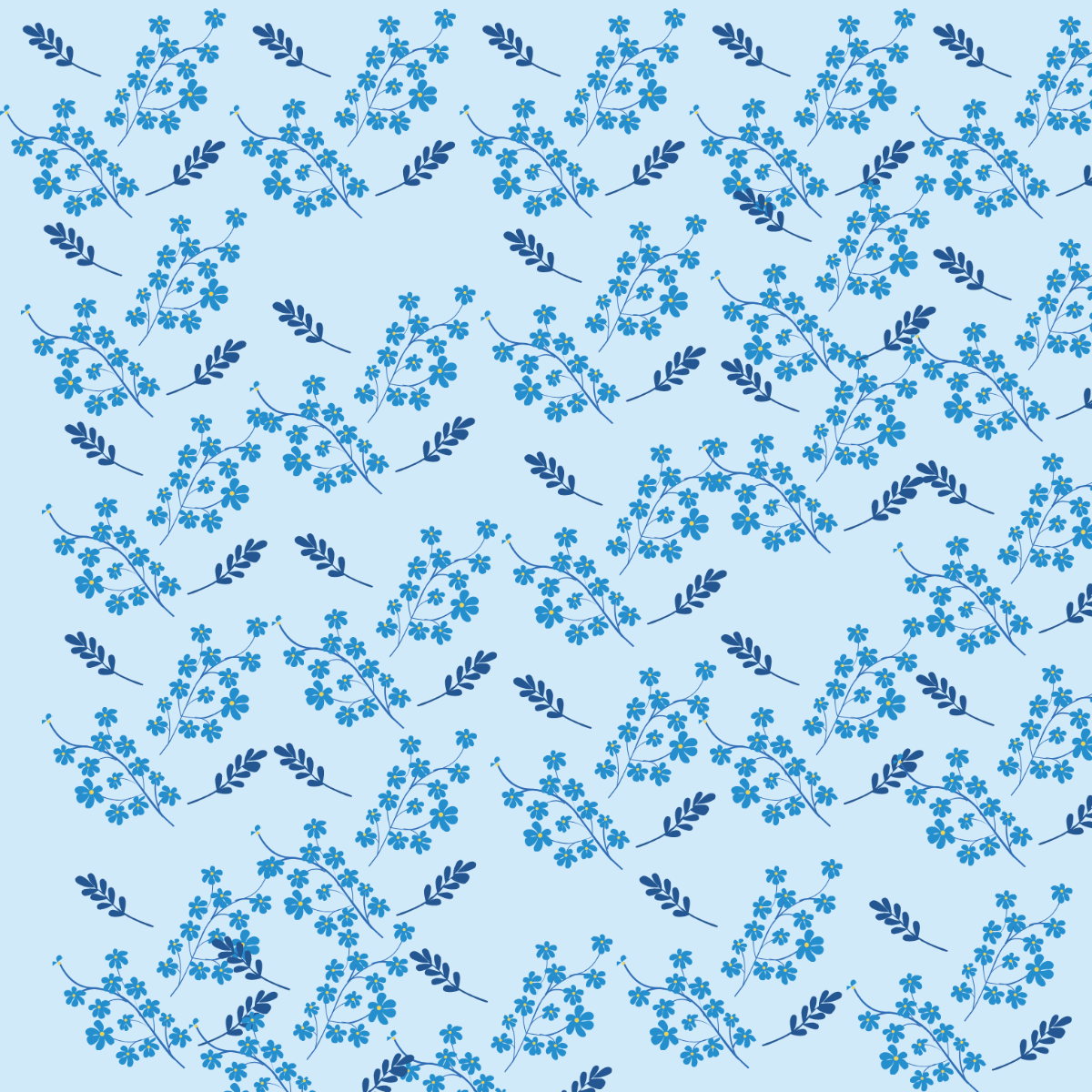 Free Blue Floral Background Vector Template