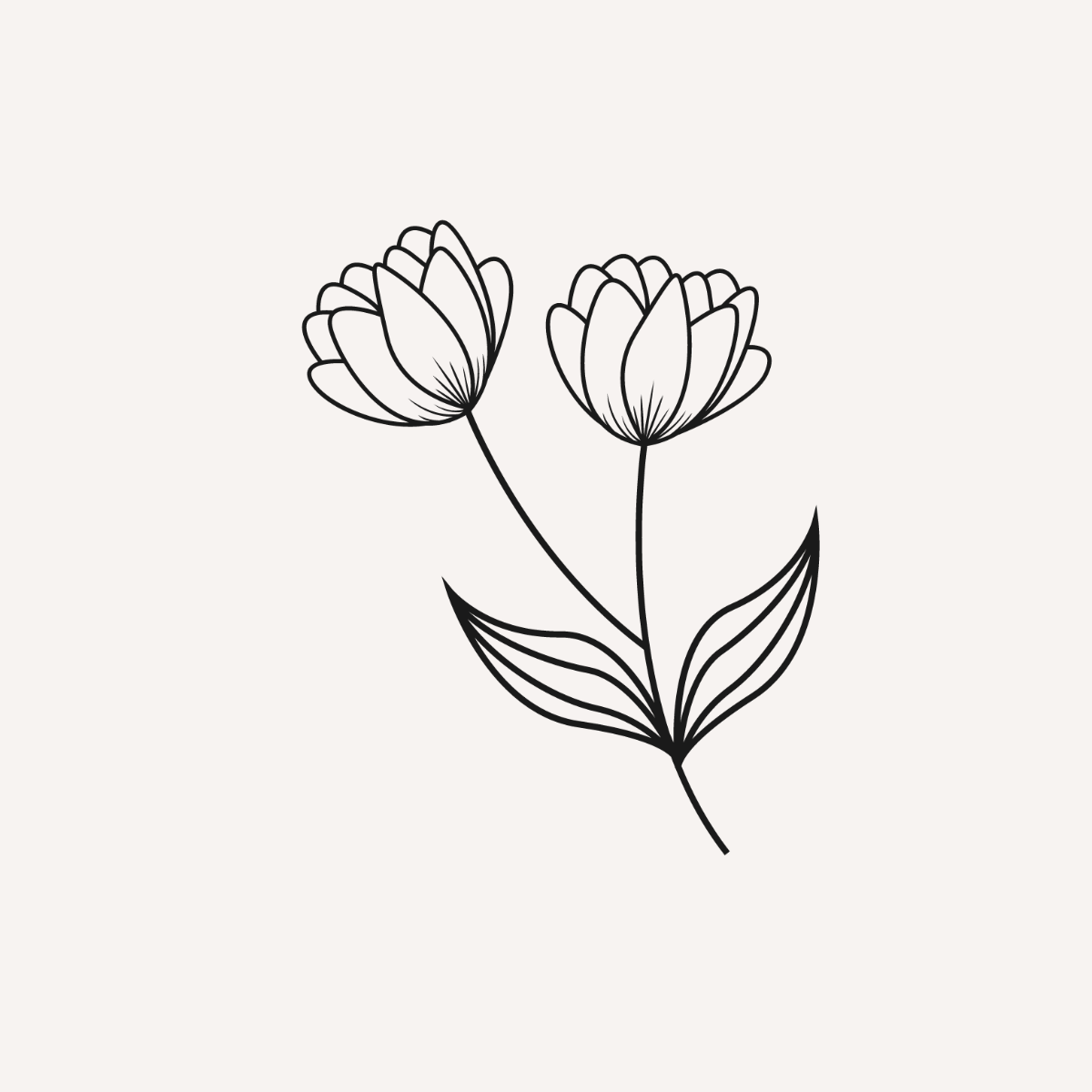 Floral Outline Vector Template