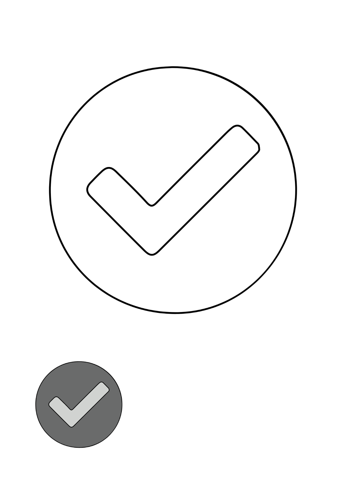 Free Grey Check Mark coloring page Template
