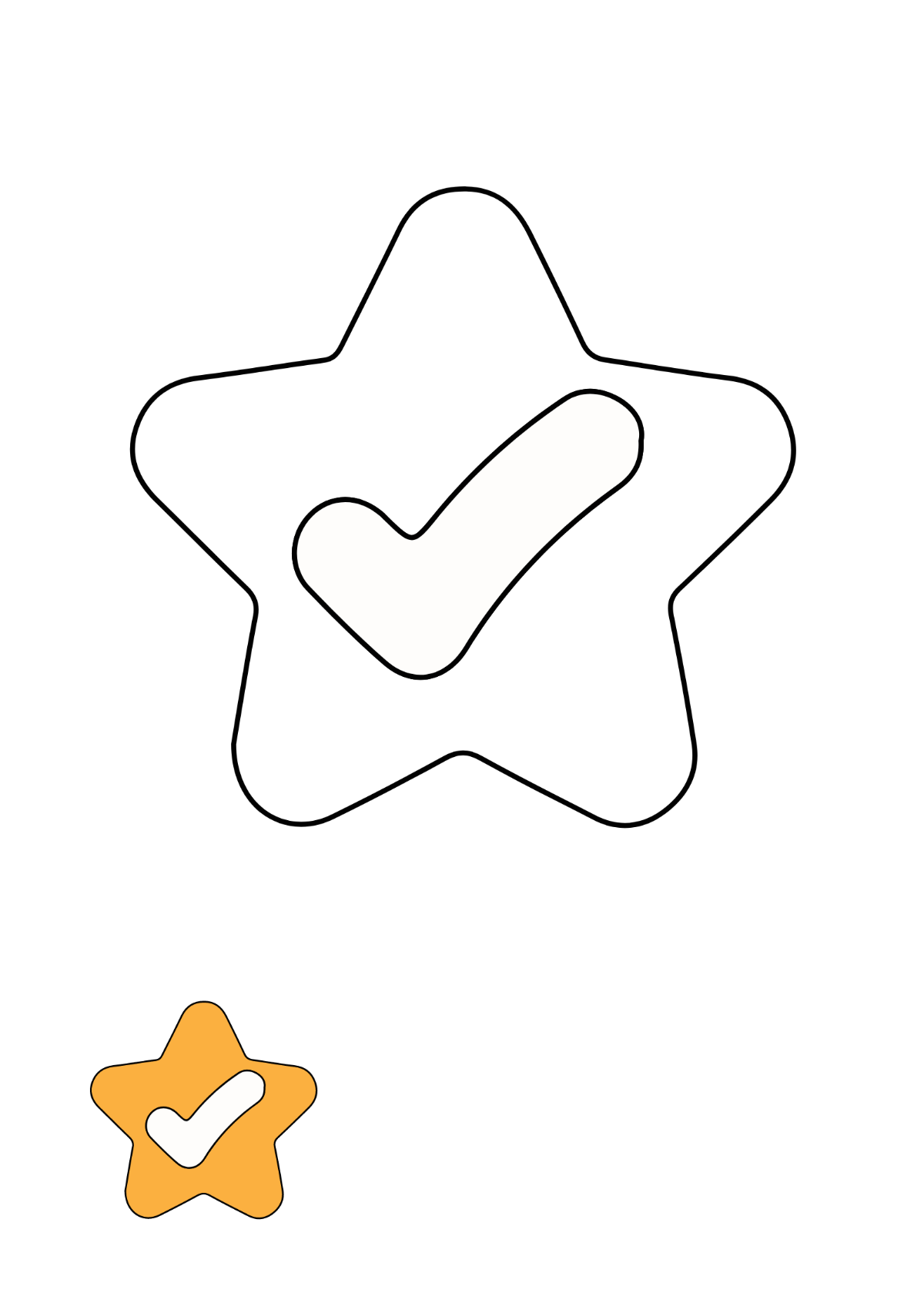 Cute Check Mark coloring page Template