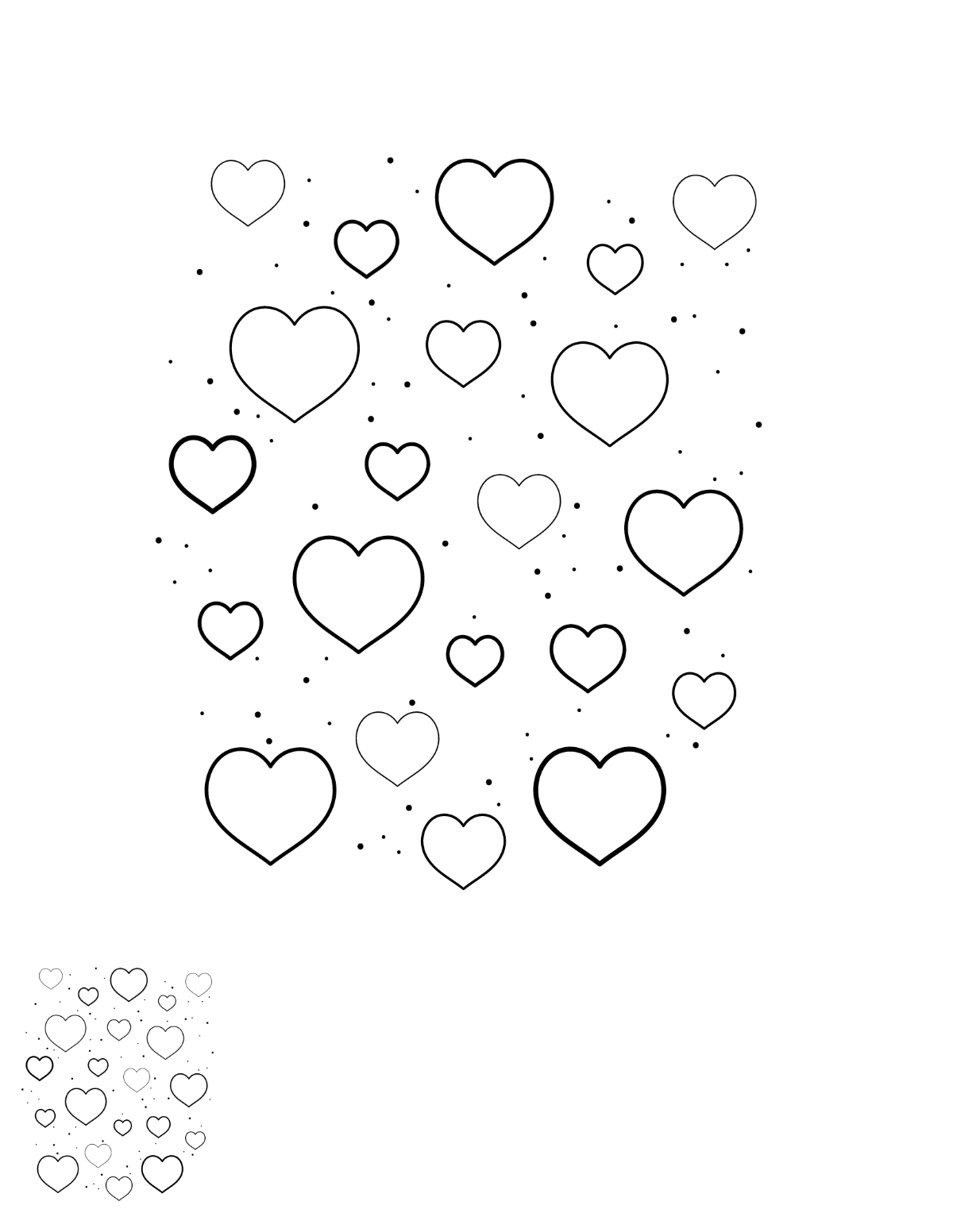 Small Heart Coloring Page Template