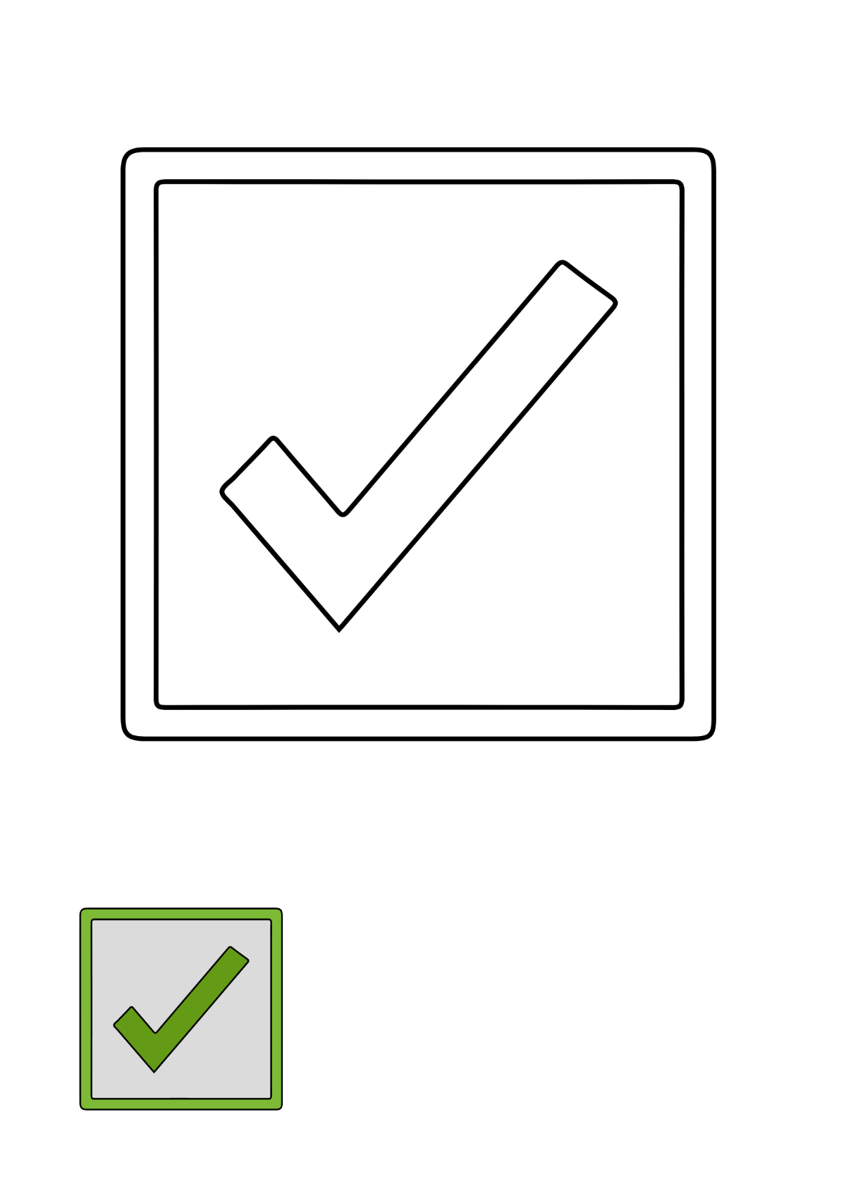 Check Mark Box coloring page Template