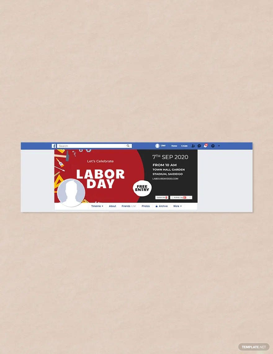 Labor Day Facebook Cover Template