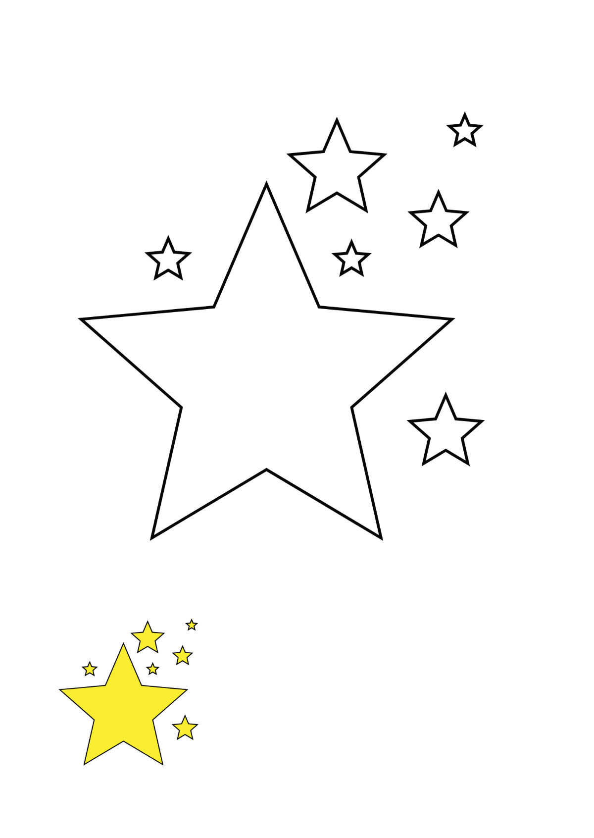 Free Star Sparkle coloring page Template