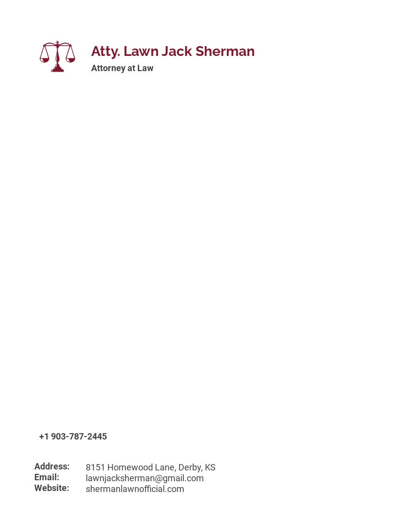 Attorney at Law Letterhead Template - Illustrator, InDesign, Word, Apple Pages, PSD, Publisher