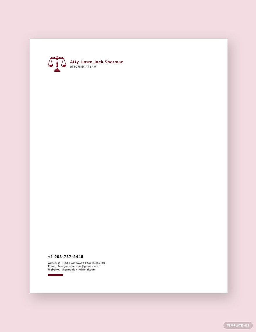 Attorney at Law Letterhead Template