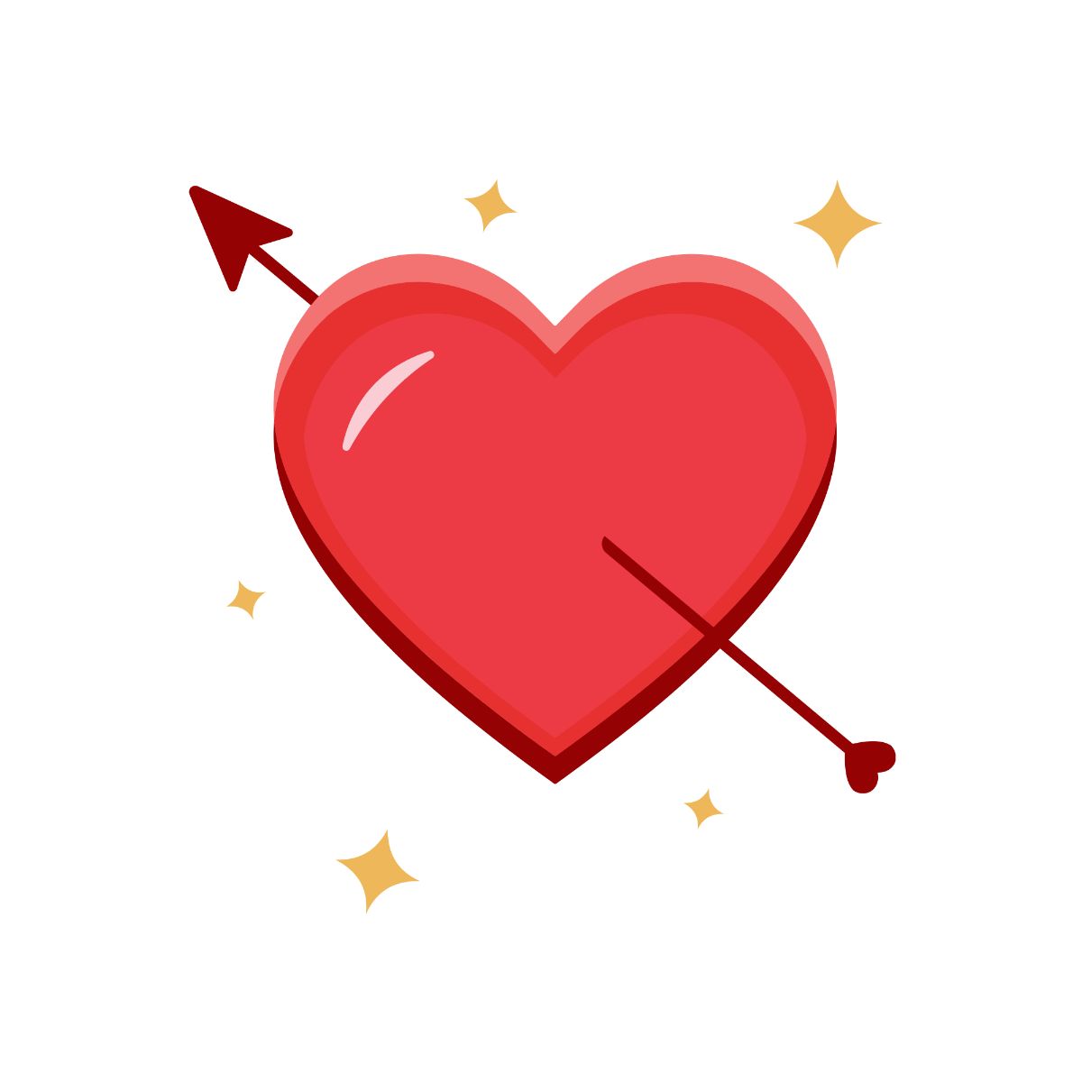 Red Heart With Arrow Vector Template