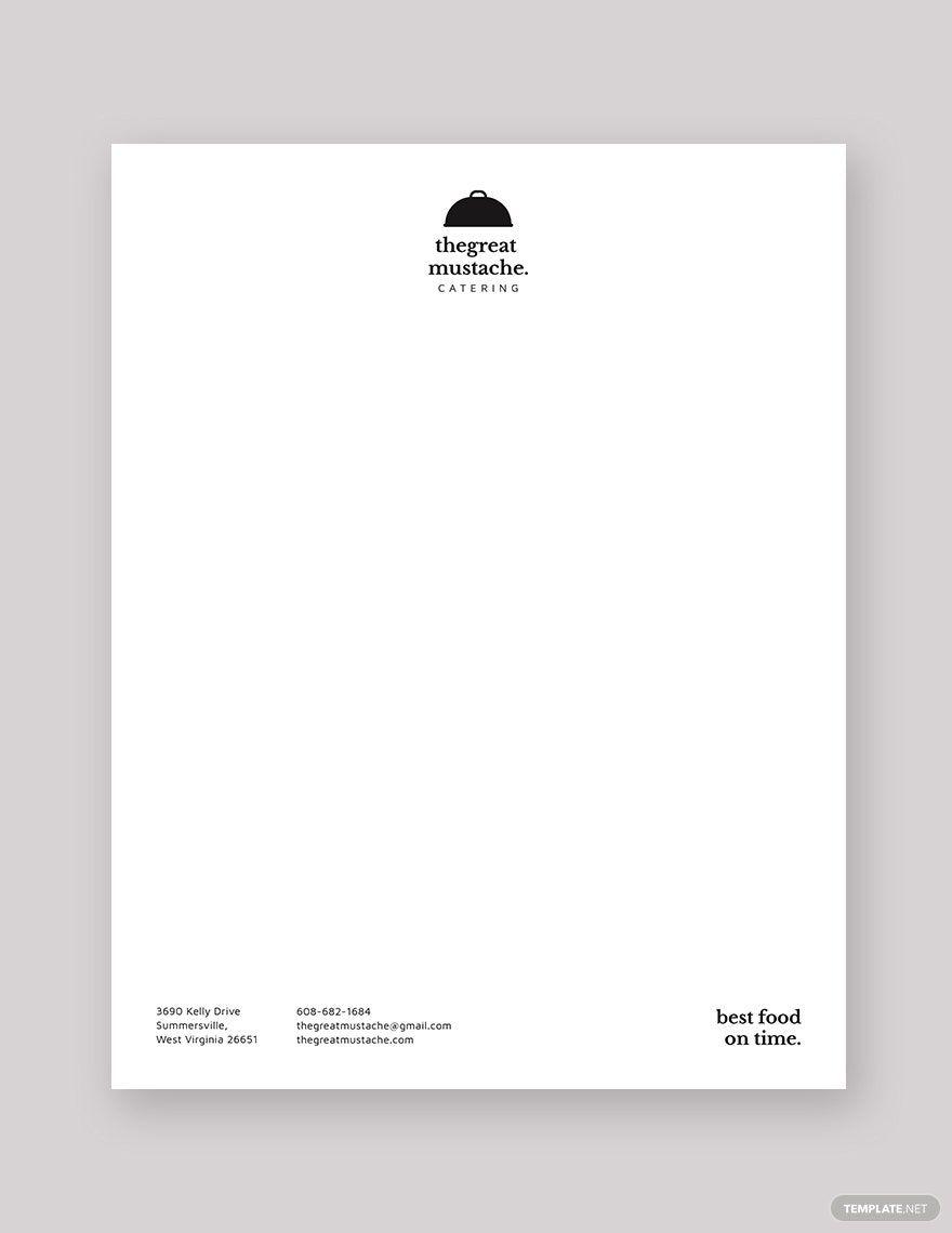 Catering Letterhead Template in Word, Google Docs
