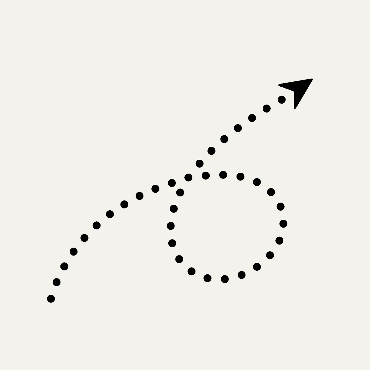 Dotted Curved Arrow Vector