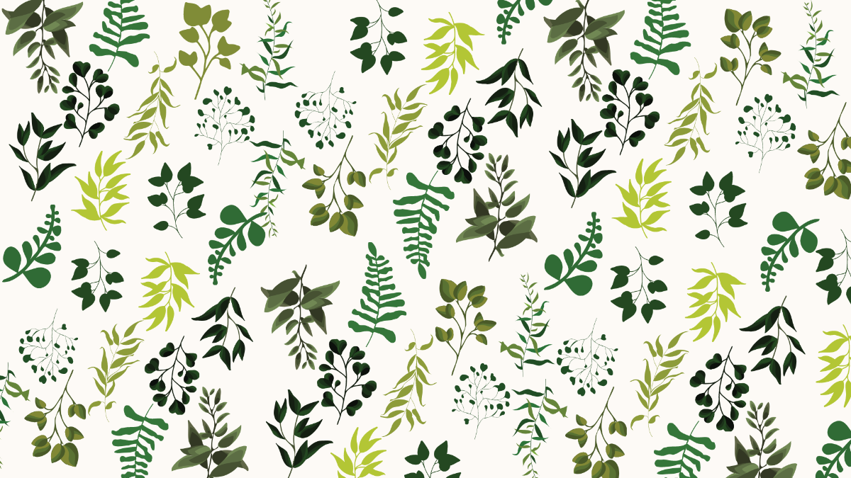 Green Floral Watercolor Background Template