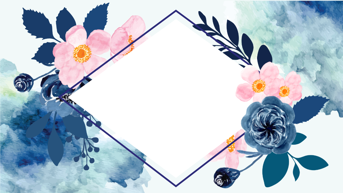 Watercolor Floral Frame Background Template