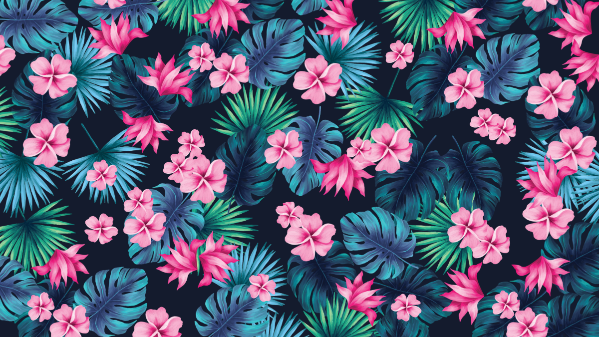 Tropical Floral Watercolor Background Template