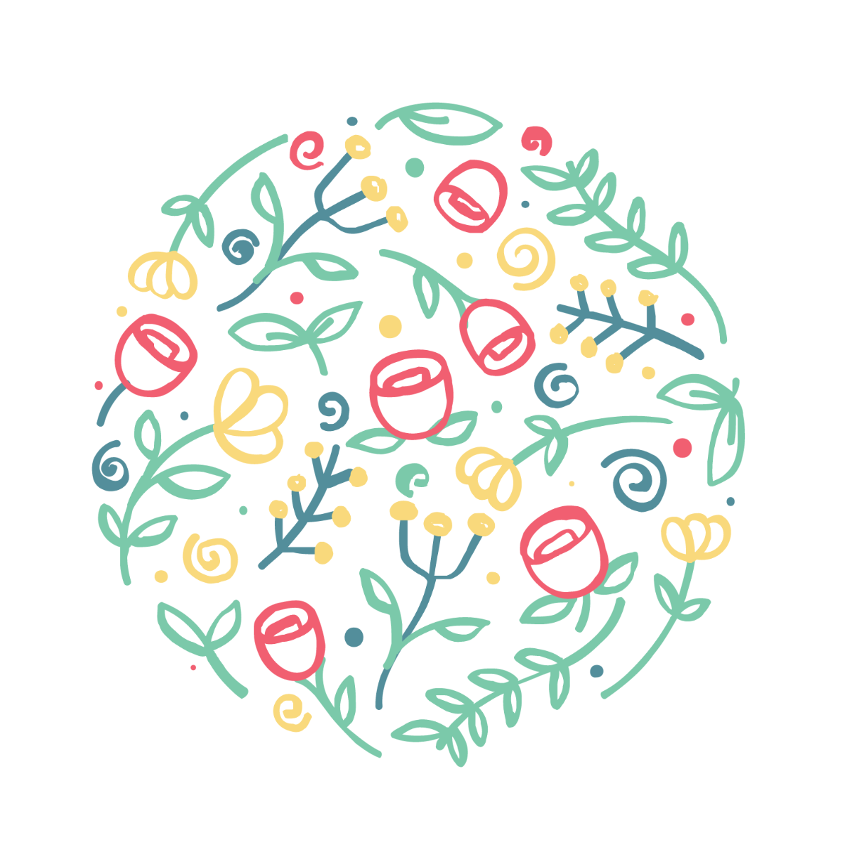 Floral Circle Pattern Vector Template