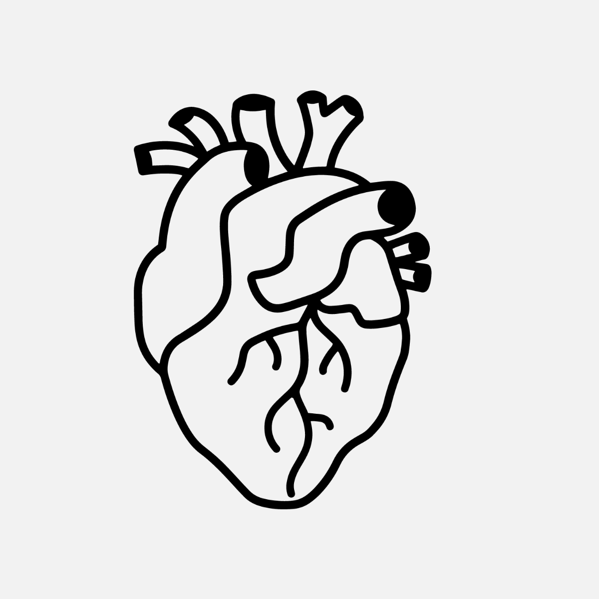 Real Heart Clipart Black And White Template