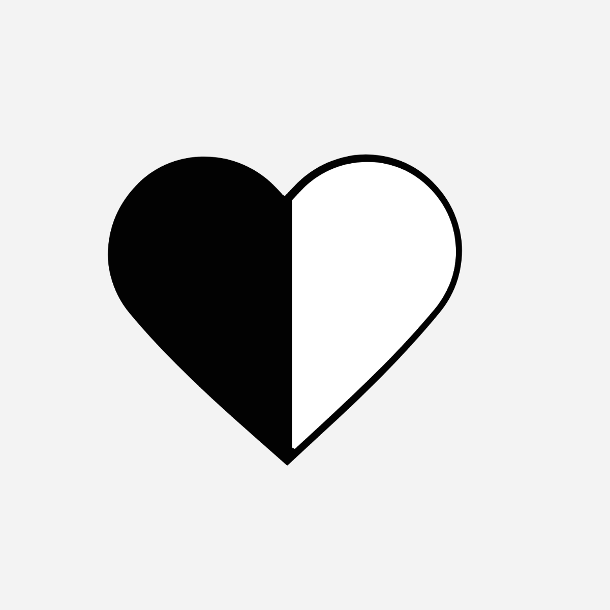 Transparent Heart Clipart Black And White