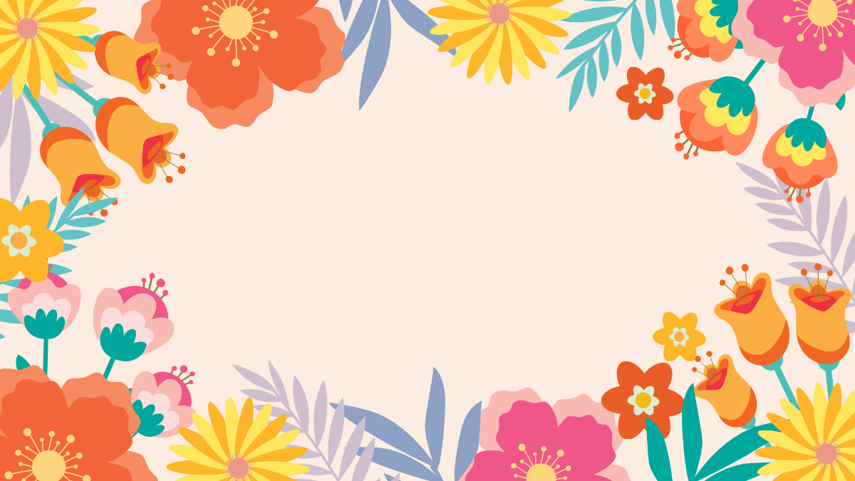 Summer Invitation Floral Background Template