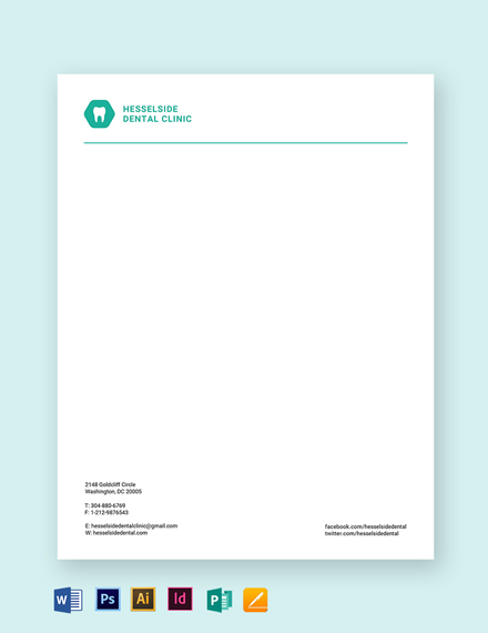 Free Dental Care Letterhead Template - PSD | Illustrator