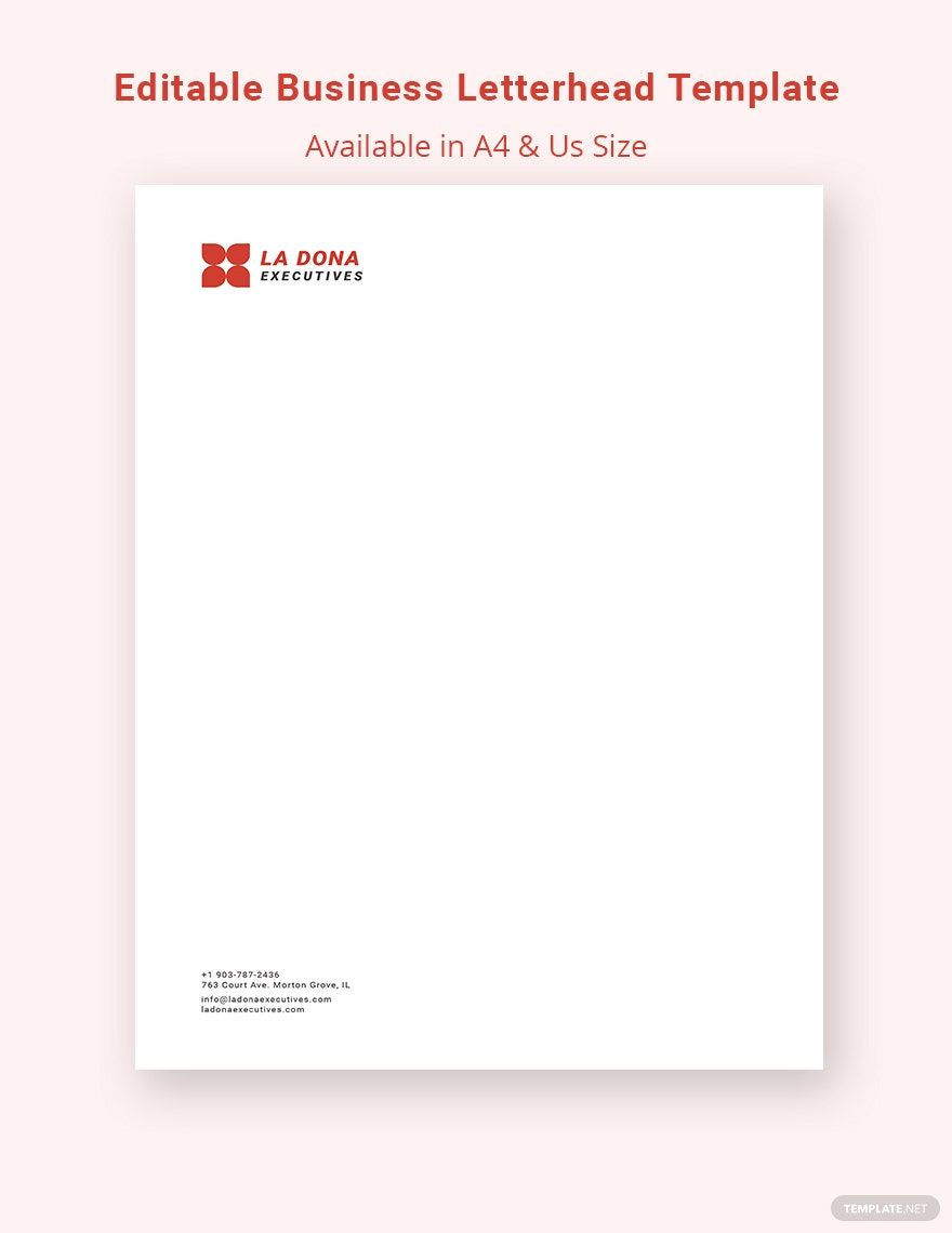 Business Letterhead Template Board of Directors Google Docs, Word