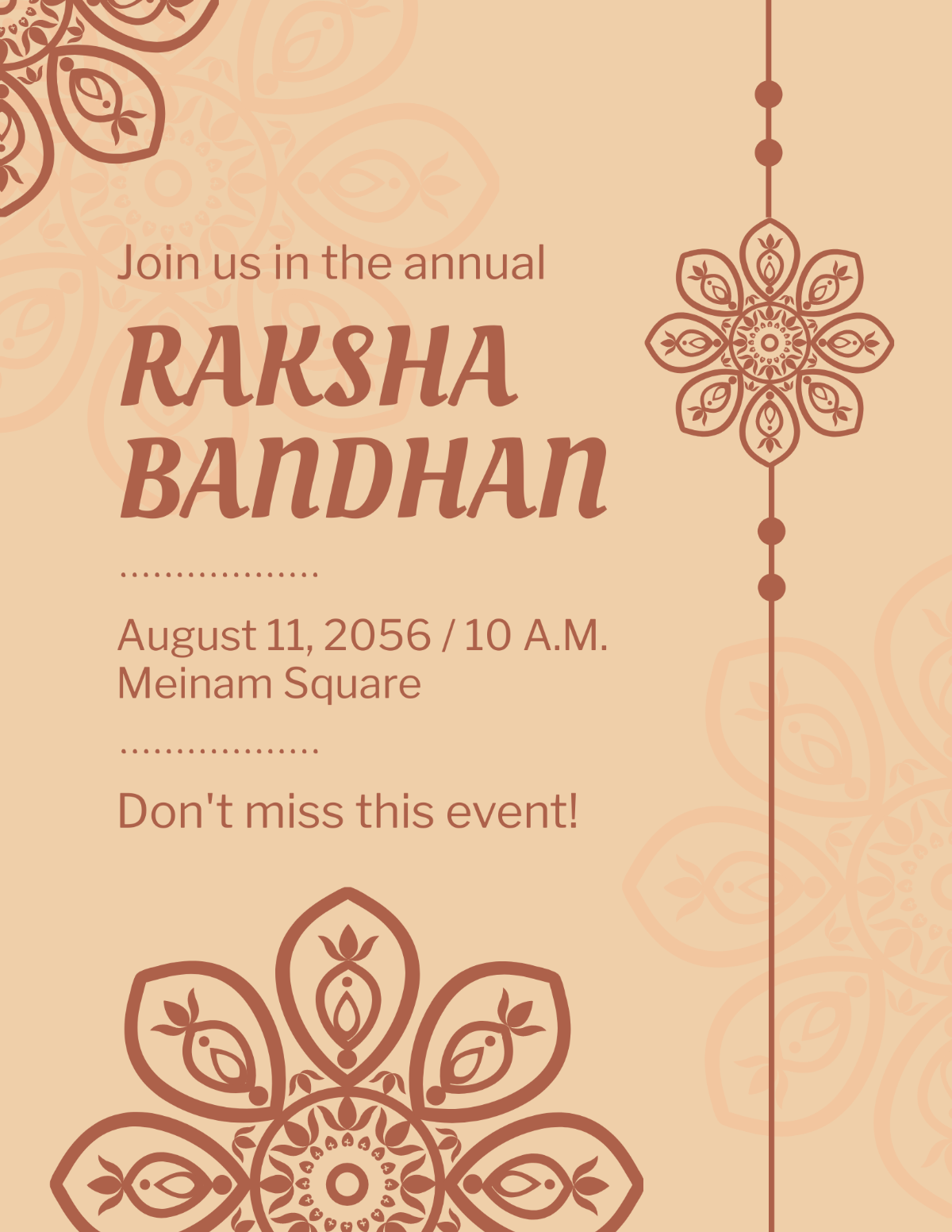 Raksha Bandhan Celebration Flyer Template